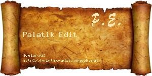 Palatik Edit névjegykártya